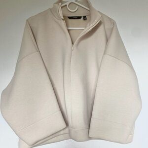 Vero Moda Cream Quarter-Zip oversized fit jacket/ sz M preloved